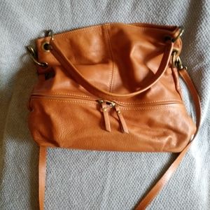 Camel Leather Bucket Bag